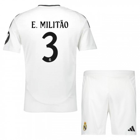 Real Madrid E. Militao 3 Børn Hjemme 2024-25 - Fodboldtrøjer (S/S) Real Madrid E. Militao 3 Børn Hjemme 2024-25 - Fodboldtrøjer (S/S)